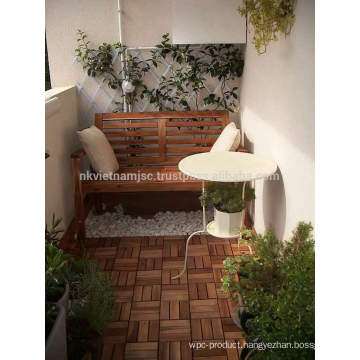 6 slats Acacia Wood Interlocking Deck Tile from Vietnam